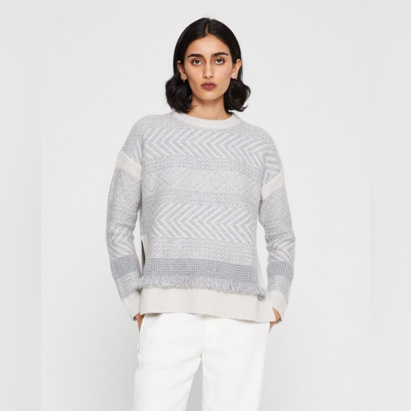 NWT cashmere fringe sweater club monaco - Picture 3 of 4